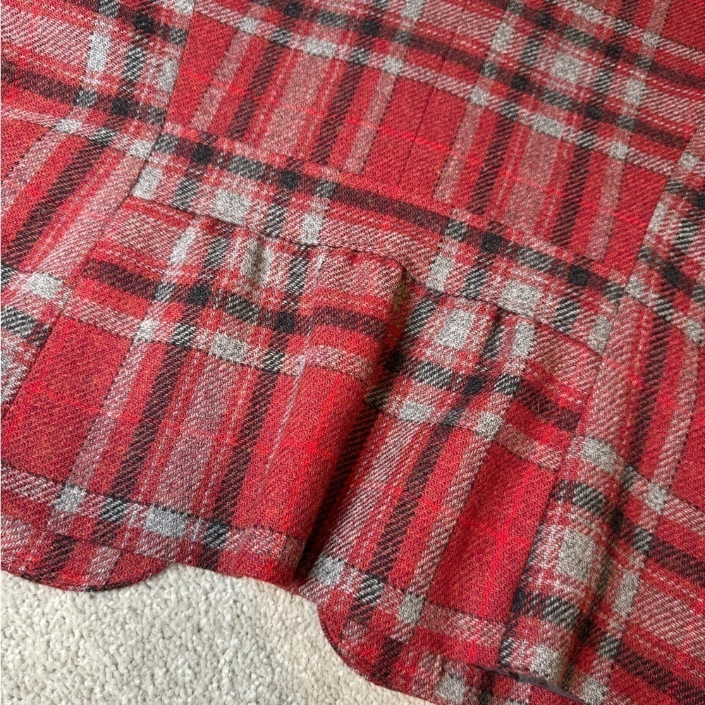 Talbots Wool, Red, Gray and Black Plaid Jacket/Blazer, Sz 10P (80% Wool) - Picture 8 of 11